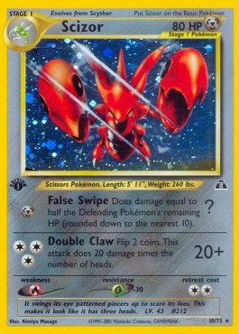 Scizor Pokemon card from Neo Discovery