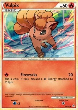 Vulpix Pokemon card from Unleashed