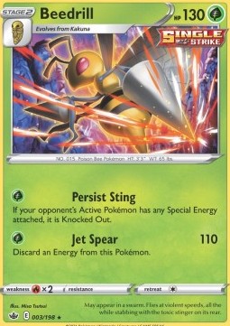 Beedrill Pokemon card from Chilling Reign