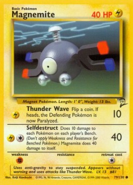 Magnemite Pokemon card from Base Set 2