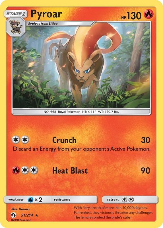 Pyroar Pokemon card from SM - Lost Thunder