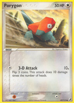 Porygon Pokemon card from EX Unseen Forces