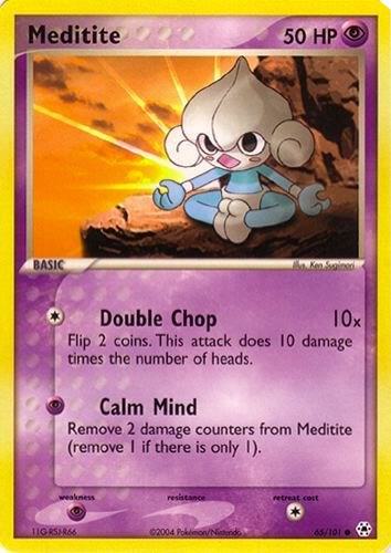 Meditite Pokemon card from EX Battle Stadium