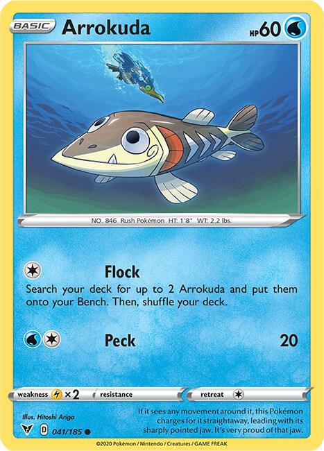 Arrokuda Pokemon card from SWSH04: Vivid