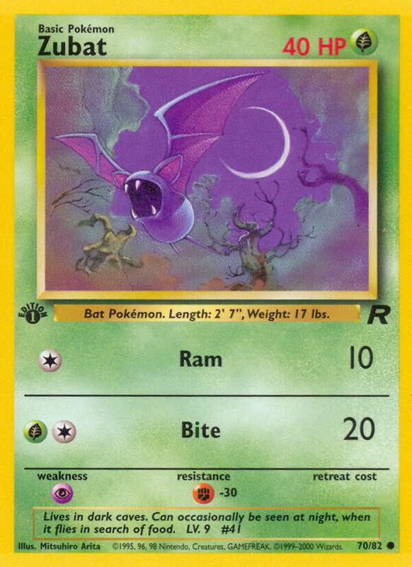 Zubat Pokemon card from Team Rocket