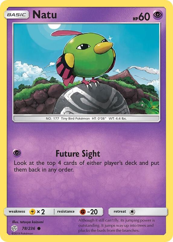 Natu Pokemon card from SM - Cosmic Eclipse