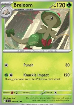 Breloom Pokemon card from Temporal Forces