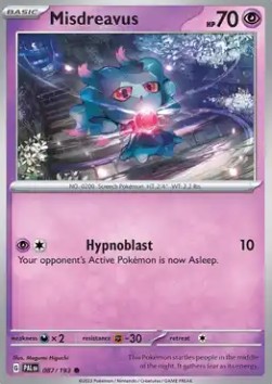 Misdreavus Pokemon card from Paldea Evolved