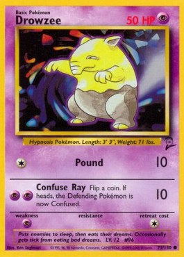 Drowzee Pokemon card from Base Set 2