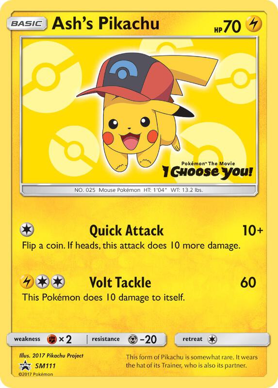Ash's Pikachu - SM111 Pokemon card from SM Promos