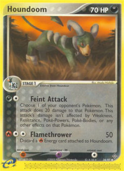 Houndoom Pokemon card from EX Dragon