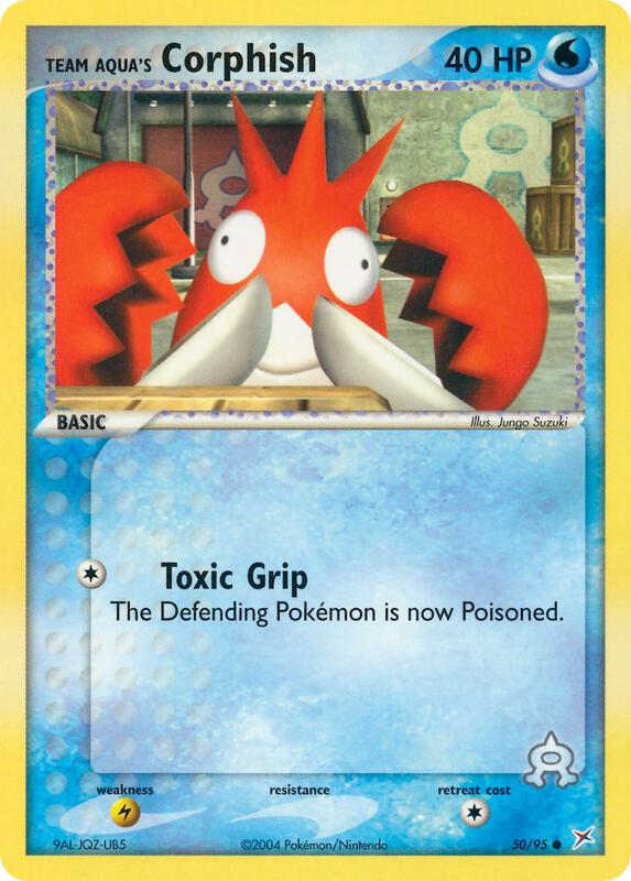 Team Aqua's Corphish Pokemon card from Team Magma vs Team Aqua