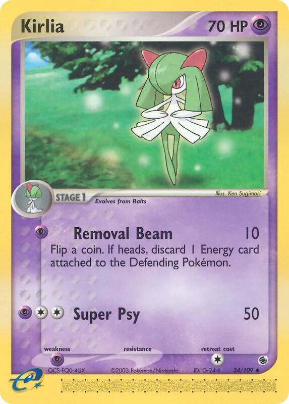 Kirlia Pokemon card from Ruby and Sapphire