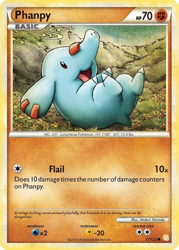 Phanpy Pokemon card from HeartGold SoulSilver