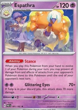 Espathra Pokemon card from Paradox Rift