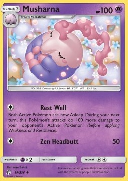 Musharna Pokemon card from Unified Minds
