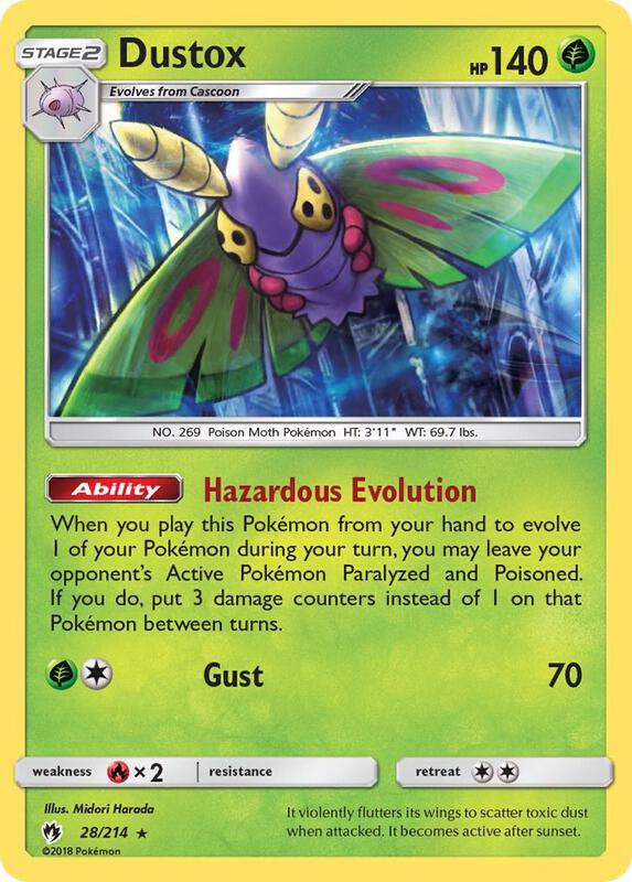 Dustox Pokemon card from SM - Lost Thunder