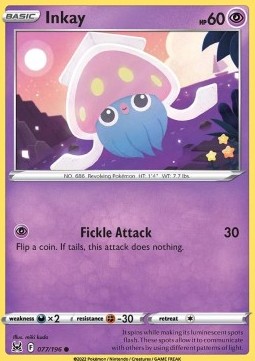 Inkay Pokemon card from Lost Origin