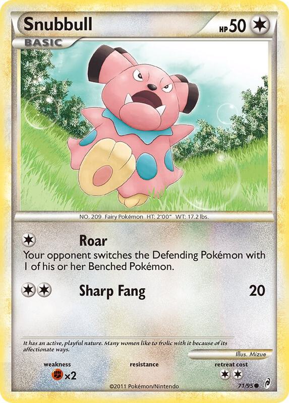 Snubbull Pokemon card from Call of Legends