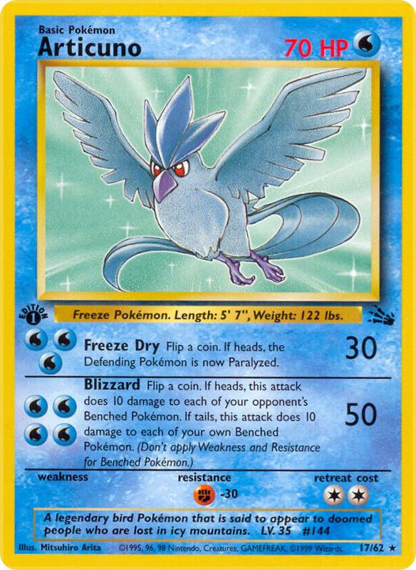 Articuno (17) Pokemon card from Fossil