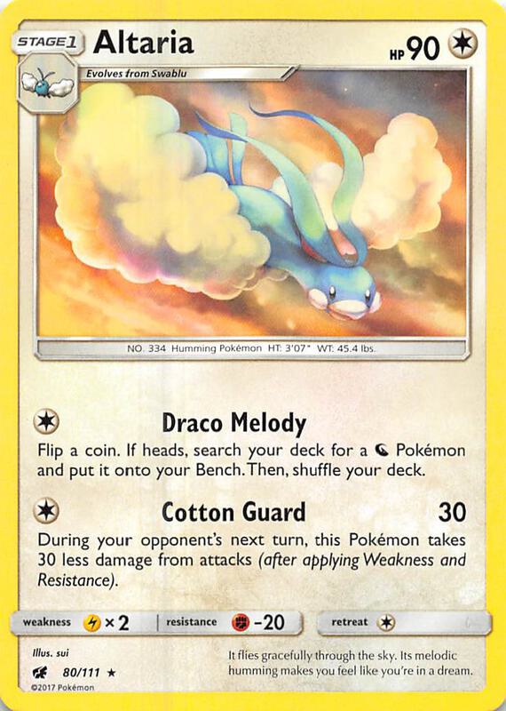 Altaria Pokemon card from SM - Crimson Invasion