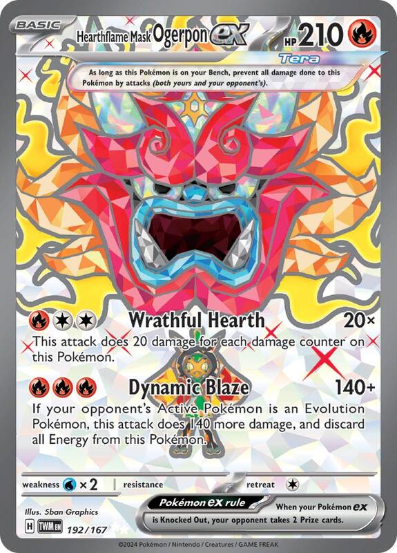 Hearthflame Mask Ogerpon ex Pokemon card from SV06: Twilight Masquerade