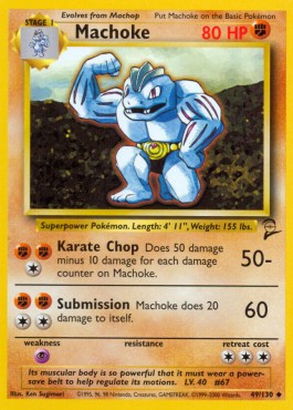Machoke Pokemon card from Base Set 2