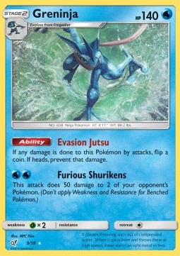 Greninja Pokemon card from Detective Pikachu