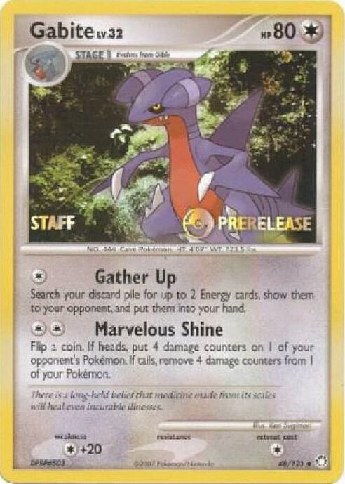 Gabite Pokemon card from Diamond and Pearl Promos
