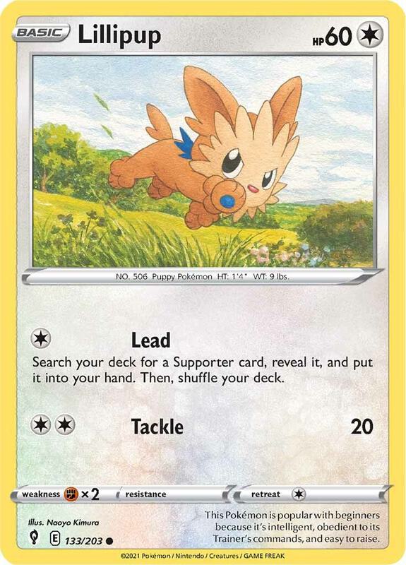 Lillipup Pokemon card from SWSH07: Evolving Skies