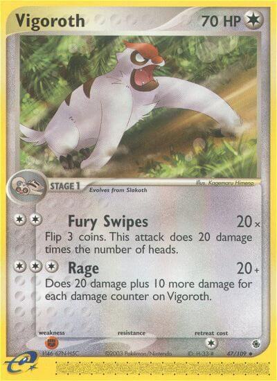 Vigoroth Pokemon card from Ruby and Sapphire