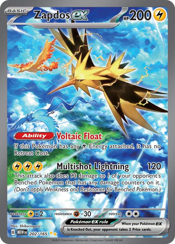 Zapdos ex Pokemon card from SV: Scarlet & Violet 151