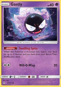 Gastly Pokemon card from Unbroken Bonds