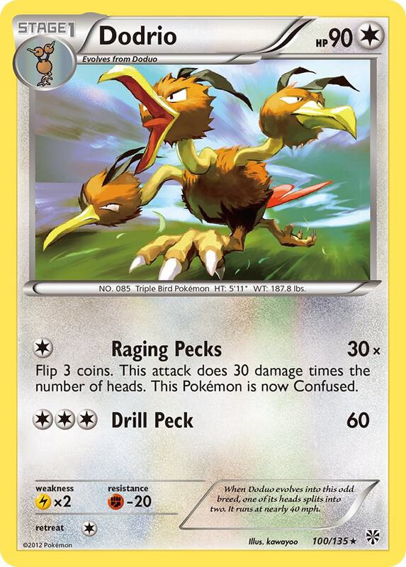 Dodrio Pokemon card from Plasma Storm
