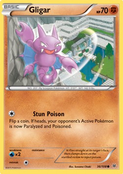 Gligar Pokemon card from Roaring Skies