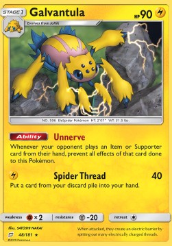 Galvantula Pokemon card from Team Up