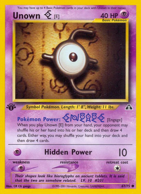 Unown [E] Pokemon card from Neo Discovery