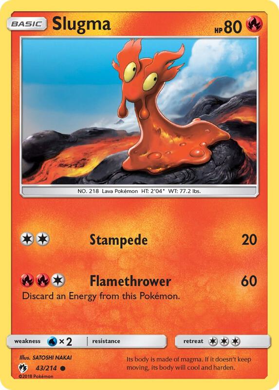 Slugma Pokemon card from SM - Lost Thunder