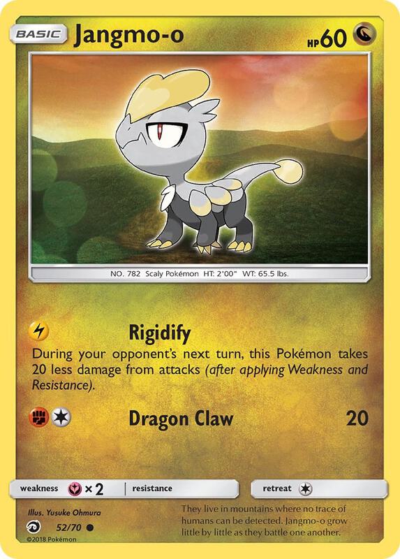 Jangmo-o Pokemon card from Dragon Majesty