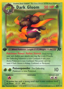 Dark Gloom Pokemon card from Team Rocket