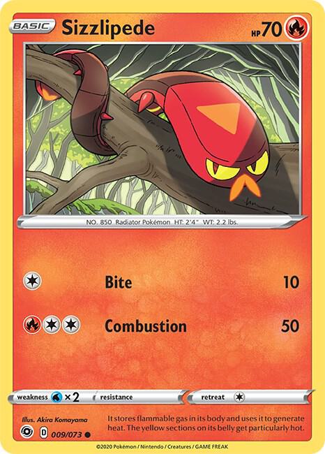 Sizzlipede Pokemon card from Champion's Path