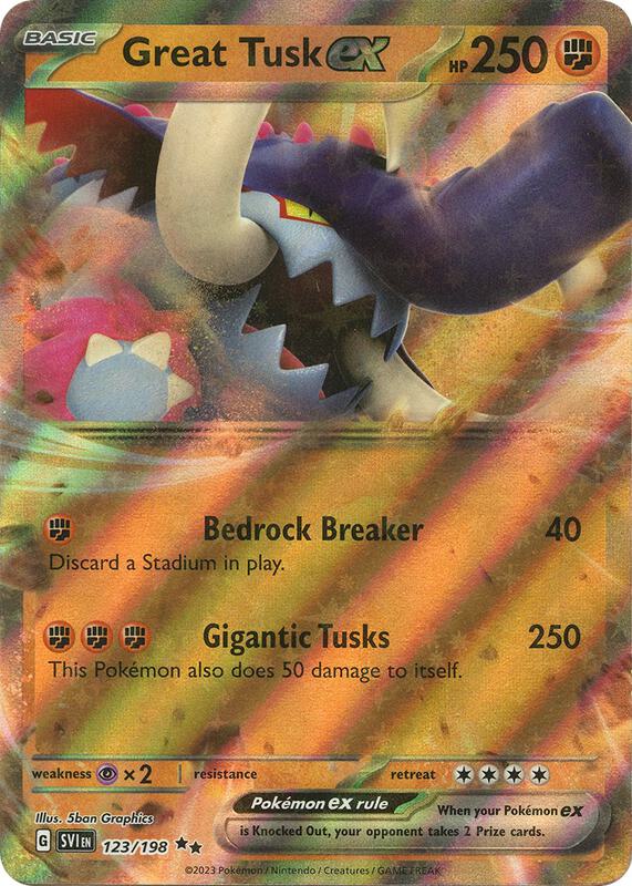 Great Tusk ex Pokemon card from SV01: Scarlet & Violet Base Set