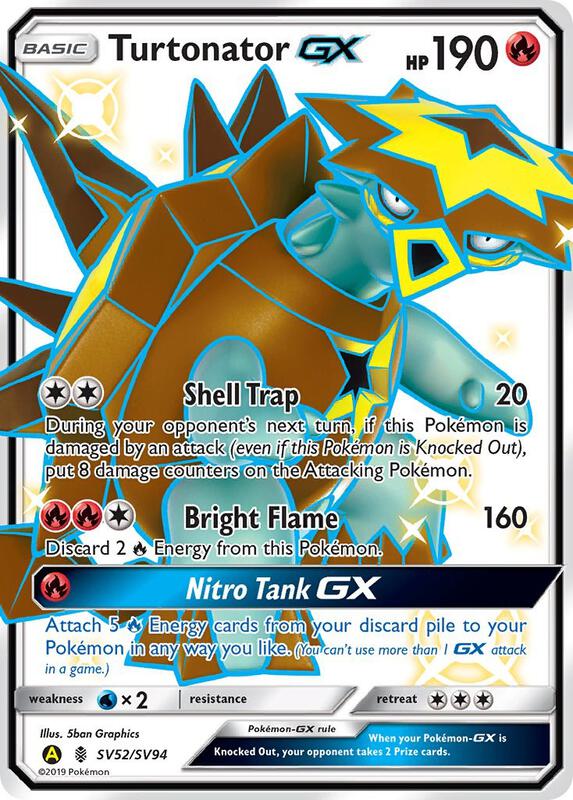 Turtonator GX Pokemon card from Hidden Fates: Shiny Vault