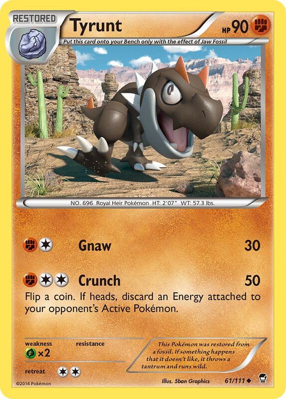 Tyrunt Pokemon card from XY - Furious Fists