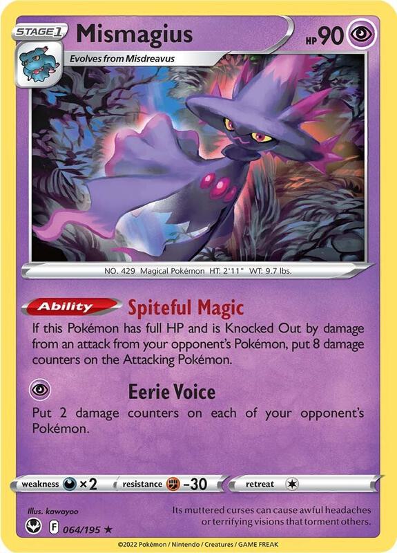 Mismagius Pokemon card from SWSH12: Silver