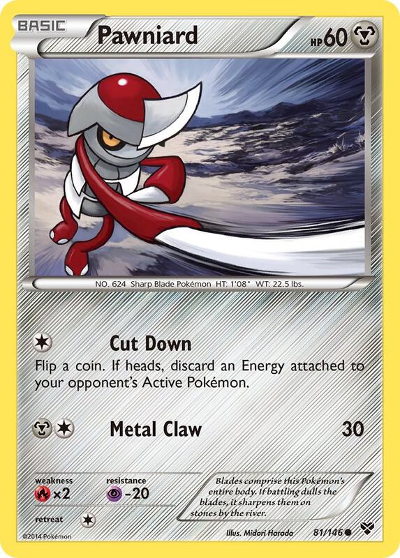 Pawniard Pokemon card from XY Base Set