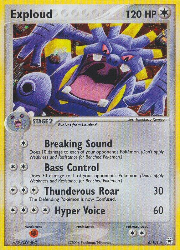 Exploud Pokemon card from Hidden Legends