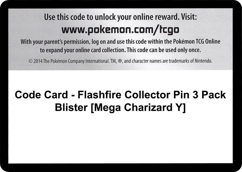 Code Card - Flashfire Collector Pin 3 Pack Blister [Mega Charizard Y] Pokemon card from XY - Flashfire