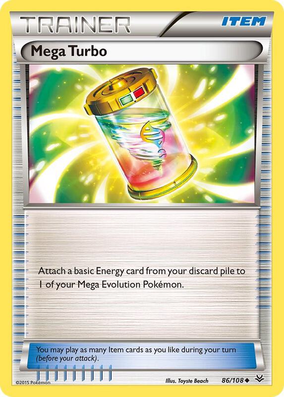 Mega Turbo Pokemon card from XY - Roaring Skies