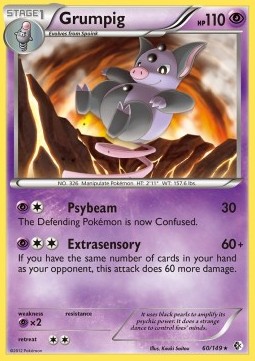 Grumpig Pokemon card from Boundaries Crossed